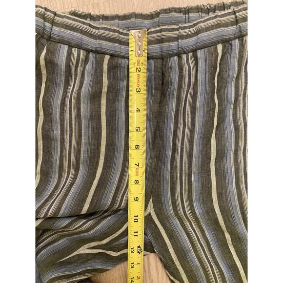 NWT Diega Linen Stripe Pull On Pants M Boho Coastal Quiet Luxury $260 - Picture 9 of 10